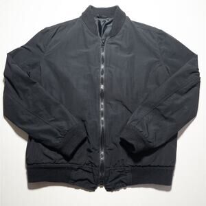 Last Heavy Bomber Jacket M Black Satin Lined MA-1 Made in USA Unisex Streetwear